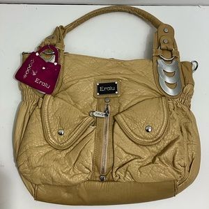 Eralu Leather Handbag /  Shoulder Bag Purse Beige NWT